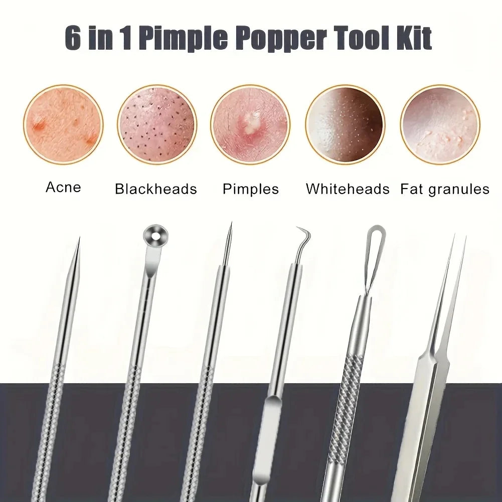 6Pcs Pimple Tweezers set